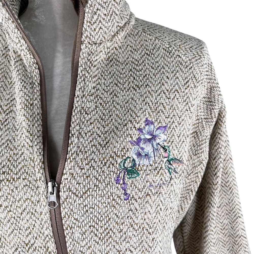 Vintage Wild Wings Collection Zip Jacket Sweatshirt Sweater Hummingbird L - Picture 6 of 11